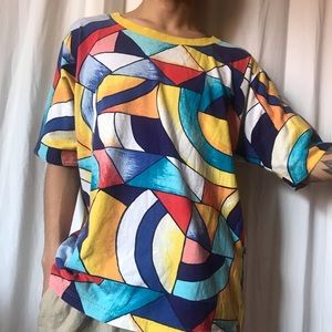The Limited Yellow Colorful Abstract Design Tee